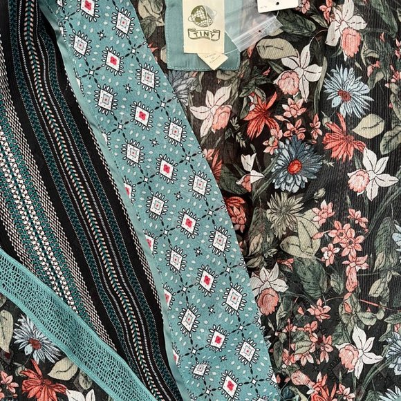 NWT Anthropologie Tiny Lovely Patchwork Wrap Top - Picture 4 of 5